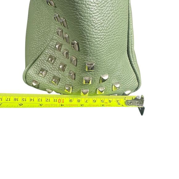 Viola Castellani Milano Green Leather Tote Bag Chain Shoulder Purse studded - Picture 12 of 12